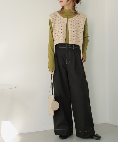 「Crisp」 ニットベスト FREE アイボリー レディース_画像6