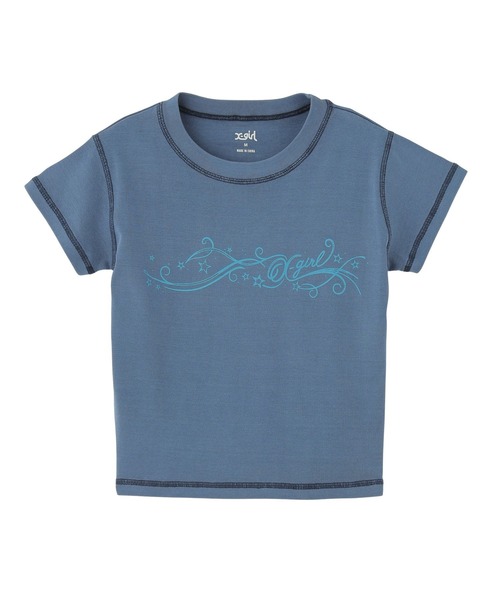 国内配送★X-girl★ベビーTシャツ オーナメントライン ロゴT X-girl tシャツ ORNAMENT LINE LOGO S/S BABY TEE レディース