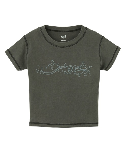 国内配送★X-girl★ベビーTシャツ オーナメントライン ロゴT X-girl tシャツ ORNAMENT LINE LOGO S/S BABY TEE レディース