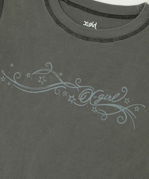 国内配送★X-girl★ベビーTシャツ オーナメントライン ロゴT X-girl tシャツ ORNAMENT LINE LOGO S/S BABY TEE レディース