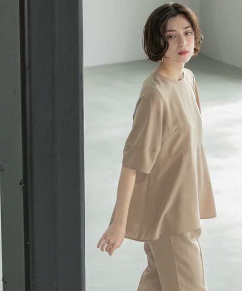 OPAQUE.CLIP ブラウス シャツ 「6色展開」ストレッチペプラム