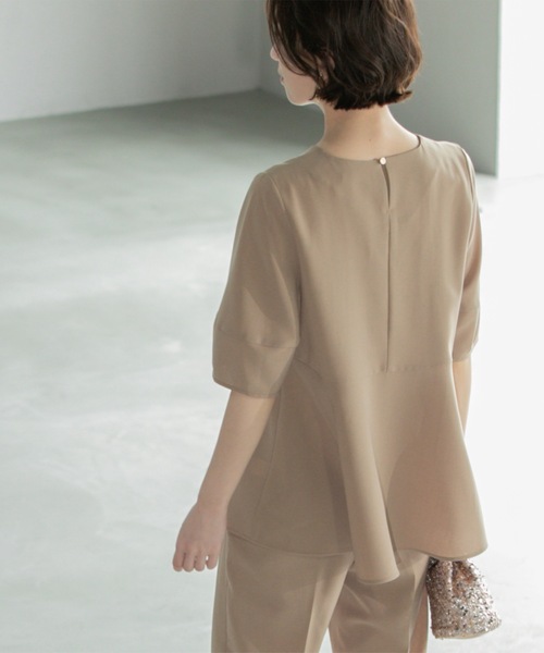 ブラウス シャツ リネンタッチペプラムジレブラウス レディース Re:EDIT｜リネンタッチペプラムジレブラウス | Rakuten Fashion