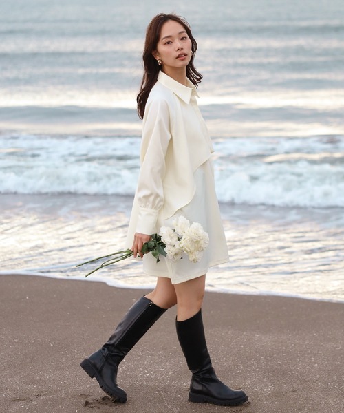 ENC ブラウス シャツ asymmetry fly yoke shirt / アシンメトリー