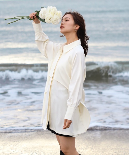 ENC ブラウス シャツ asymmetry fly yoke shirt / アシンメトリー