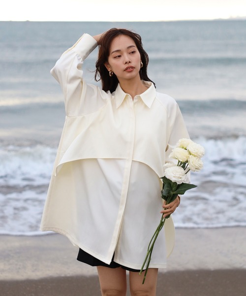 ENC ブラウス シャツ asymmetry fly yoke shirt / アシンメトリー