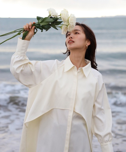 ENC ブラウス シャツ asymmetry fly yoke shirt / アシンメトリー