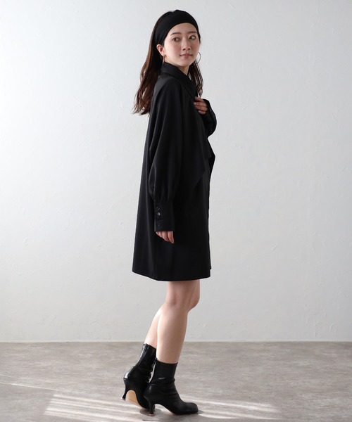 ワイズ ヨウジヤマモト 長袖アシンメトリーシャツ ブラウス ドット柄 コットン綿 ENC ブラウス シャツ asymmetry fly yoke shirt / アシンメトリー