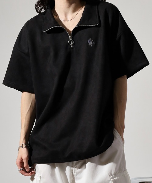 Growth by in the attic tシャツ ハーフZIP スエード 半袖Tシャツ