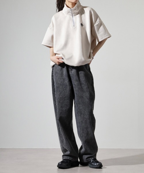 Growth by in the attic tシャツ ハーフZIP スエード 半袖Tシャツ