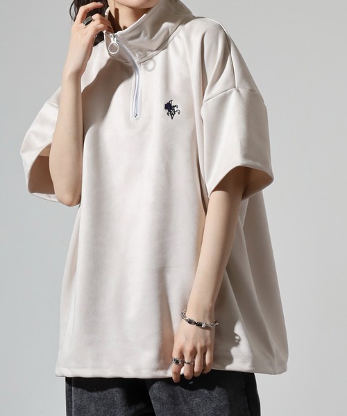 Growth by in the attic tシャツ ハーフZIP スエード 半袖Tシャツ