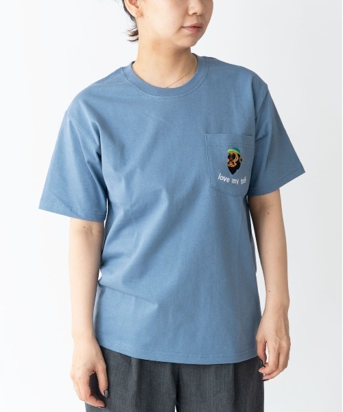 tシャツ 7.4oz love my self刺繍ポケットTee メンズ レディース | gym master | 16