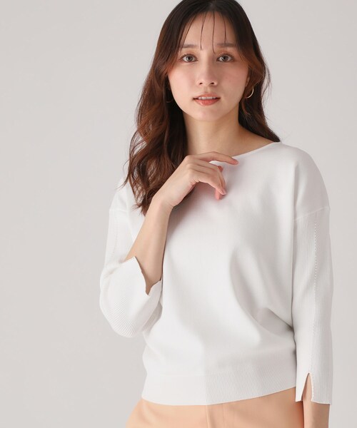 COUP DE CHANCE ニット セーター 「洗える」ビーズ刺しゅう