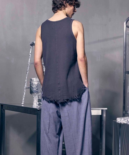 MAISON SPECIAL タンクトップ 「UNISEX」Damaged Waffle Layered