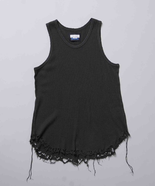 ②新品！MIDAS ミダス　ダメージ加工　タンクトップ MAISON SPECIAL タンクトップ 「UNISEX」Damaged Waffle Layered