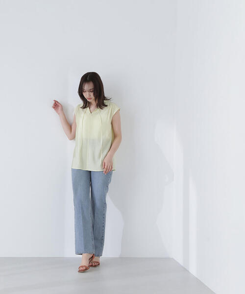NATURAL BEAUTY BASIC ブラウス シャツ ナローリボンスキッパー