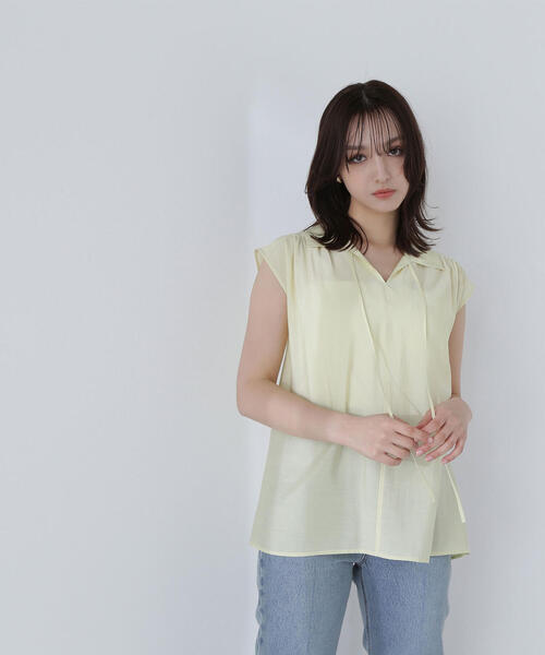 ブラウス シャツ ナローリボンスキッパーブラウス レディース NATURAL BEAUTY BASIC ブラウス シャツ ナローリボンスキッパー