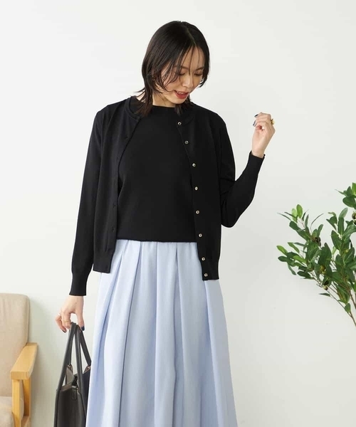 カーディガン 「接触冷感/UVカット/洗える」クルーネック美ラクるサマーカーディガン レディース 接触冷感/UVカット/洗える】クルーネック美ラクるサマー