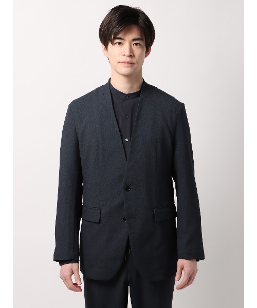 良品　YVESSAINTLAURENT ノーカラージャケット　ブレザー　大ボタン ジャケット ノーカラージャケット 最高ジャケット ノーカラー