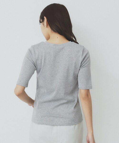 tシャツ カラーニットリブTシャツ レディース Tシャツ レディース 無地 ニット リブニット ノースリーブ