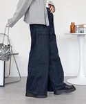 ワイドパンツ ジーンズ デニム デニムパンツ ...の詳細画像5