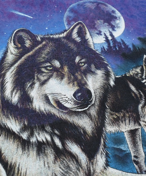 VINTAGE tシャツ 「USED」Y2K HABITAT “wolf” アニマル Tシャツ メンズ