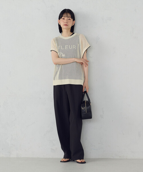 COMME CA ISM ニット セーター 「ウォッシャブル」ロゴメッシュ