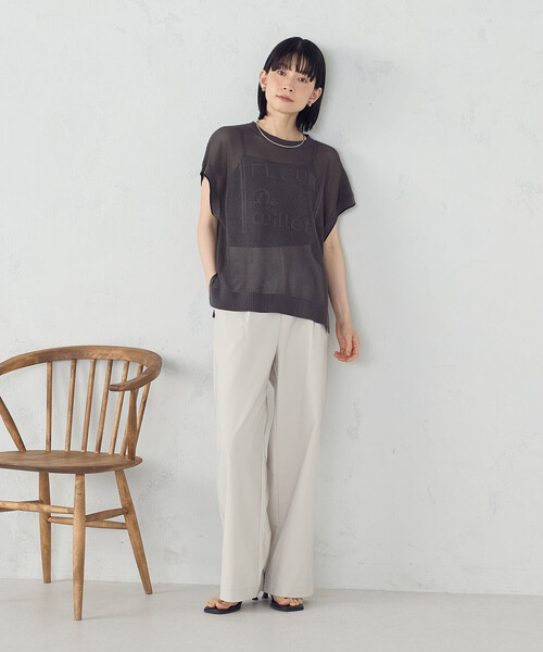 COMME CA ISM ニット セーター 「ウォッシャブル」ロゴメッシュ
