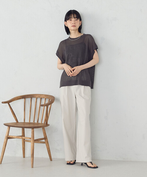 COMME CA ISM ニット セーター 「ウォッシャブル」ロゴメッシュ