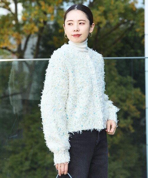 美品 BEAMS HEART ケーブル編み 肉厚 ハンドニットカーディガン M 