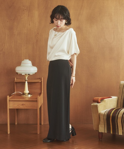 ブラウス シャツ satin balloon sleeve blouse /サテンバルーン