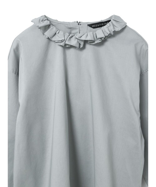mizuiroind（ミズイロインド） ブラウス シャツ フリルカラープル