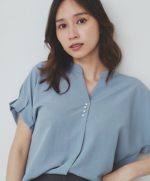 ブラウスの店単品です popupshop】ドットサイドギャザーブラウス【会場お渡し】 | 3
