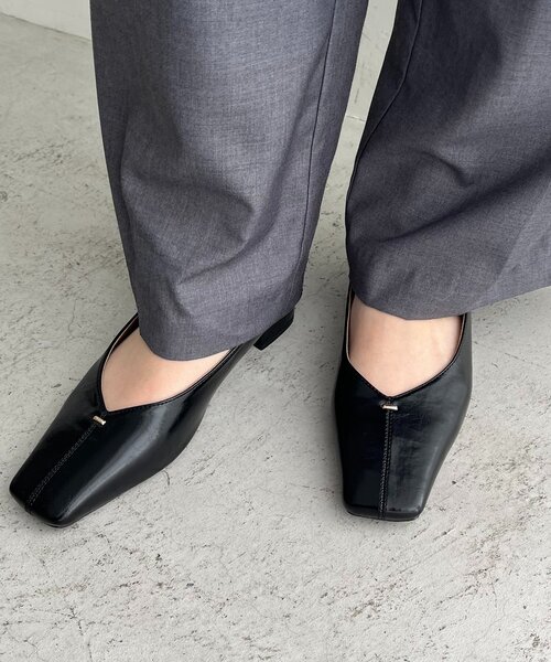 CAPRICIEUX LE'MAGE スクエアステッチフラットシューズ CAPRICIEUX LE'MAGE パンプス スクエアステッチフラットシューズ