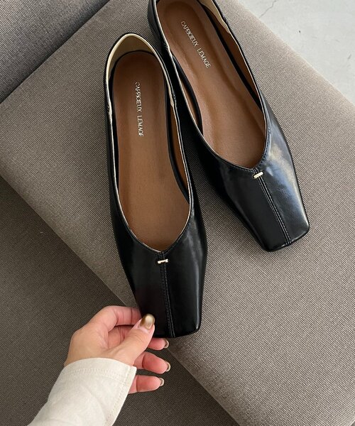 CAPRICIEUX LE'MAGE スクエアステッチフラットシューズ CAPRICIEUX LE'MAGE パンプス スクエアステッチフラットシューズ