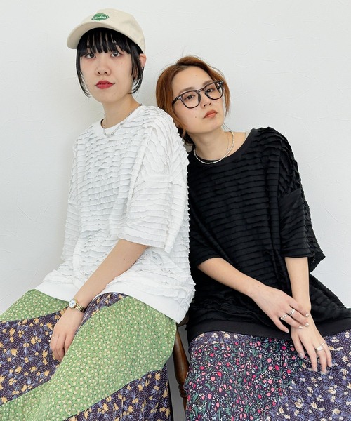 「niko and...」 半袖カットソー LARGE ブラック レディース