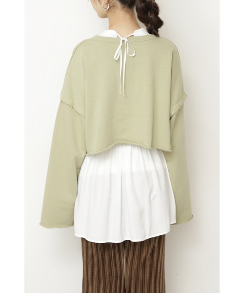 「FREE'S MART」 スウェットカットソー FREE カーキ レディース_画像5