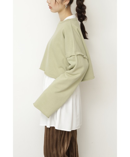 「FREE'S MART」 スウェットカットソー FREE カーキ レディース_画像6