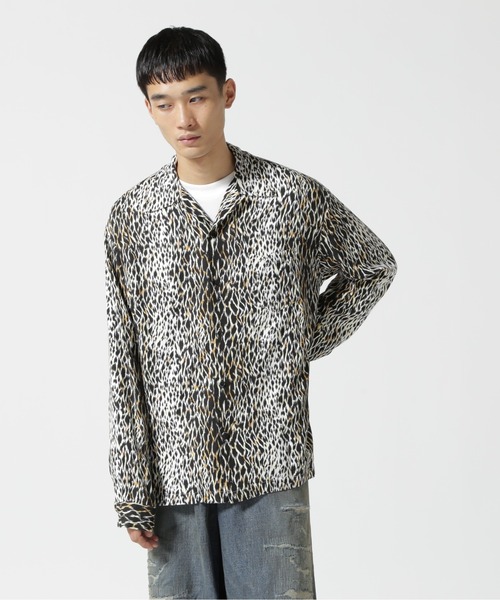トップス MINEDENIM CDLeopardTrimmingOpen CollarSH MINEDENIM シャツ MINEDENIM（マインデニム）Leopard Open