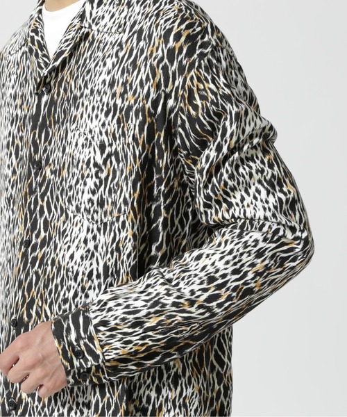 トップス MINEDENIM CDLeopardTrimmingOpen CollarSH MINEDENIM (マインデニム ) Leopard S/S Open Collar SH BRT
