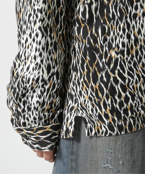 トップス MINEDENIM CDLeopardTrimmingOpen CollarSH MINEDENIM - 【代金引換不可】 CD Leopard Denim S/S Open