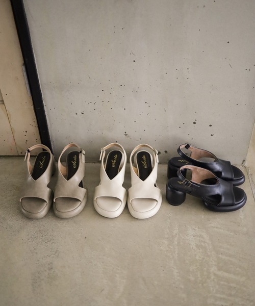 「SESTO」 フラットサンダル 3L ブラック レディース_画像2