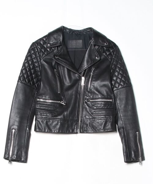 ALL SAINTS ブラック レザー ライダースジャケット ALLSAINTS（オールセインツ） ライダースジャケット - ブラック