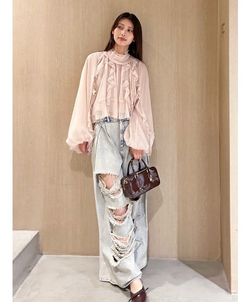 SNIDEL（スナイデル） ブラウス シャツ ラッフルフリルブラウス