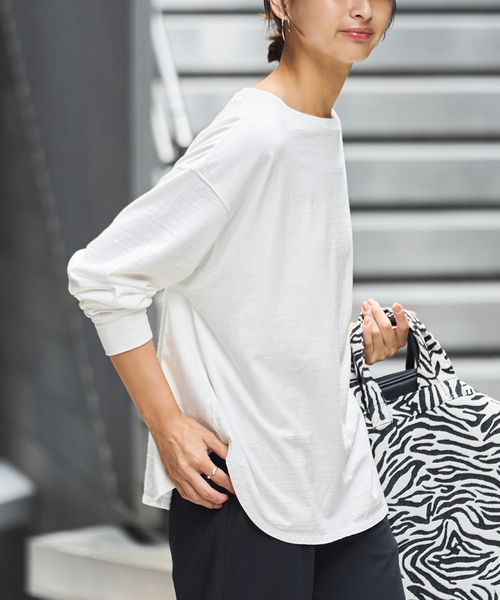 FRAMeWORK（フレームワーク） tシャツ ラフィボートネックLTee