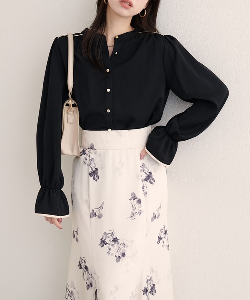 natural couture ブラウス シャツ 「WEB限定」ヨークパイピング 
