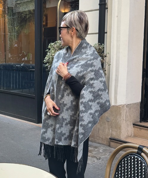 JENNE 千鳥柄 ウールストール ウール千鳥リバーシブルストール レディース : ZOZOTOWN Yahoo!店