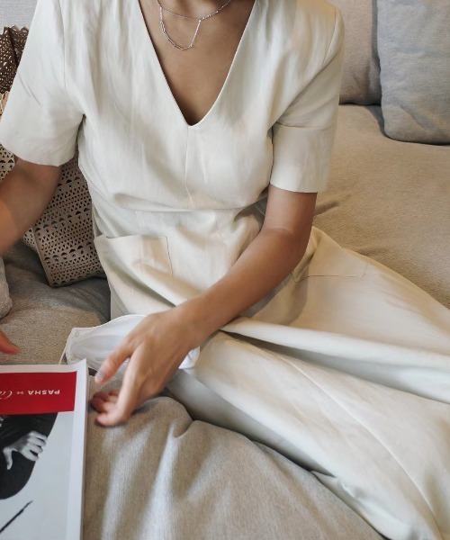 「N.s」 半袖ワンピース FREE ブラック レディース_画像7