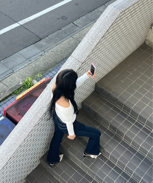 ジーンズ デニム デニムパンツ ベルト付きスタイルアップフレアデニム