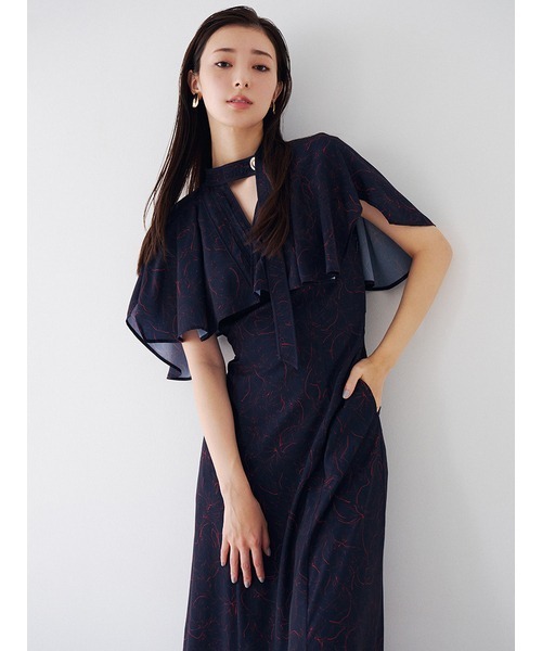 「SNIDEL」 半袖ワンピース 1 ネイビー レディース_画像4