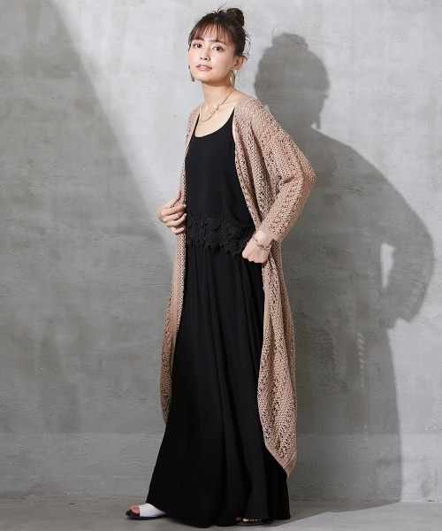 「SMILE LAND」 キャミソールワンピース 4L ブラック レディース_画像7